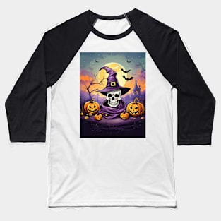 Halloween Scene Baseball T-Shirt